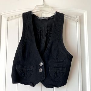 Black denim vintage vest